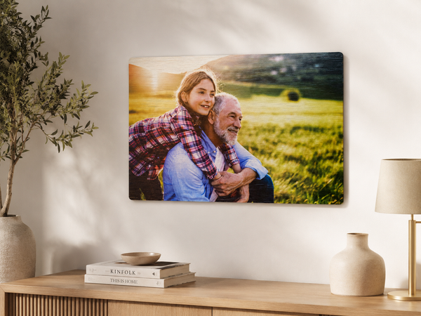 Tableau famille bois composite éco 60x40 mural baptême