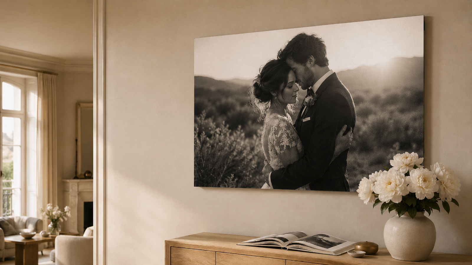Tableau de mariage en plexi cristal grand format, fabriqué en Savoie