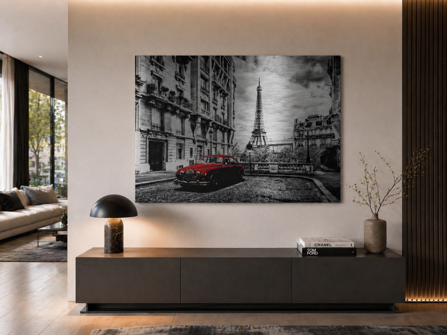 Tirage photo en aluminium brossé pour la Fête des Pères, format mural fabriqué en Savoie